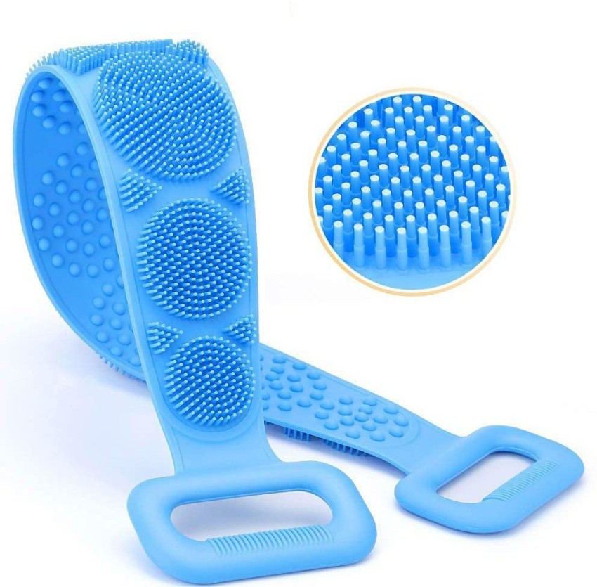 Dealsure Silicone Body Back Scrubber, Double Side Bathing Brush for Skin Deep Cleaning