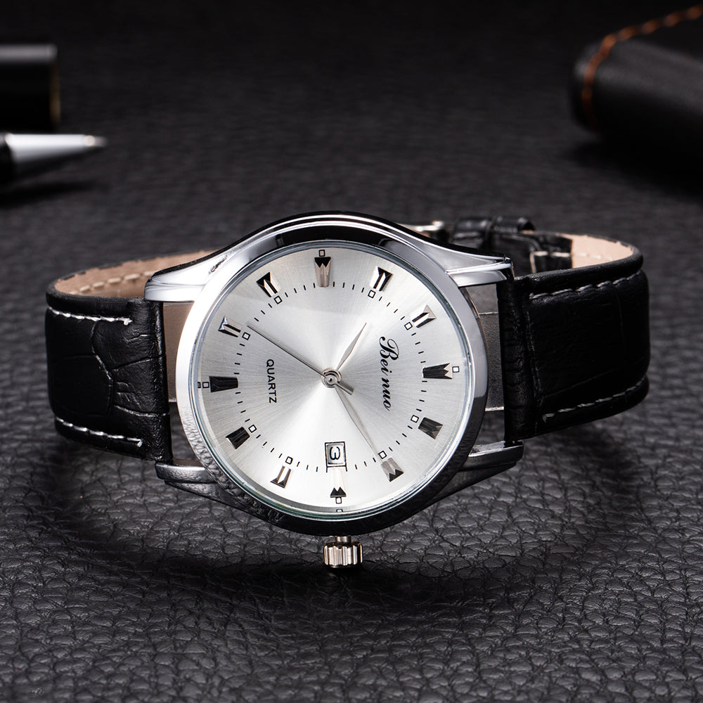 Top Brand Men's Watches Luxury Quartz Wrist Watches for Men Leather Belt Fashion