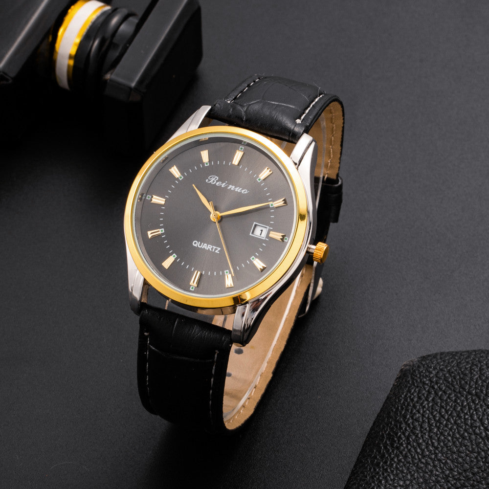 Top Brand Men's Watches Luxury Quartz Wrist Watches for Men Leather Belt Fashion