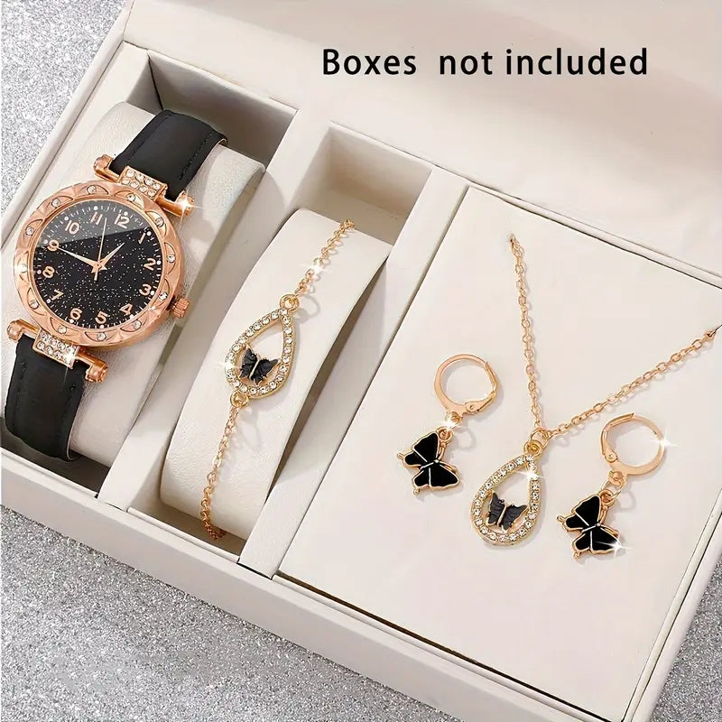 5PCS/Set Luxury Women Watches Rhinestone Fashi5PCS/Set Luxury Women Watches Rhinestone Fashion