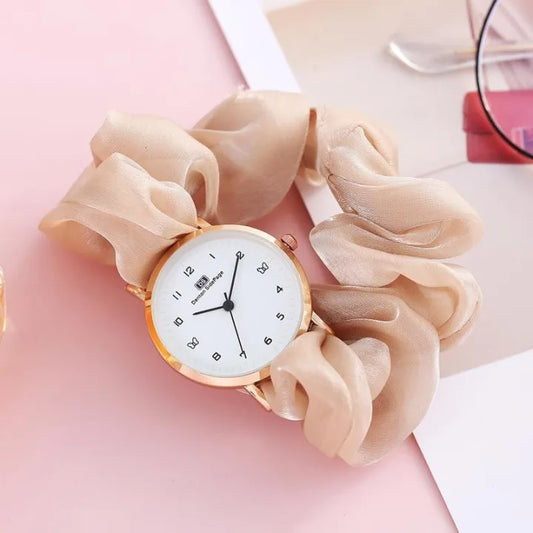 Korean watches for girls Ins Girls Alloy Ribbon Streamer Watch Female Accessories ladies watch Scrunchie Watch For Girls Watches for Girls