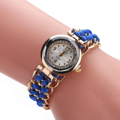 Luxury Stylish Girls Analog Handmade Braided Bracelet Watch Thread Knitted Weaved Strap Women Dress