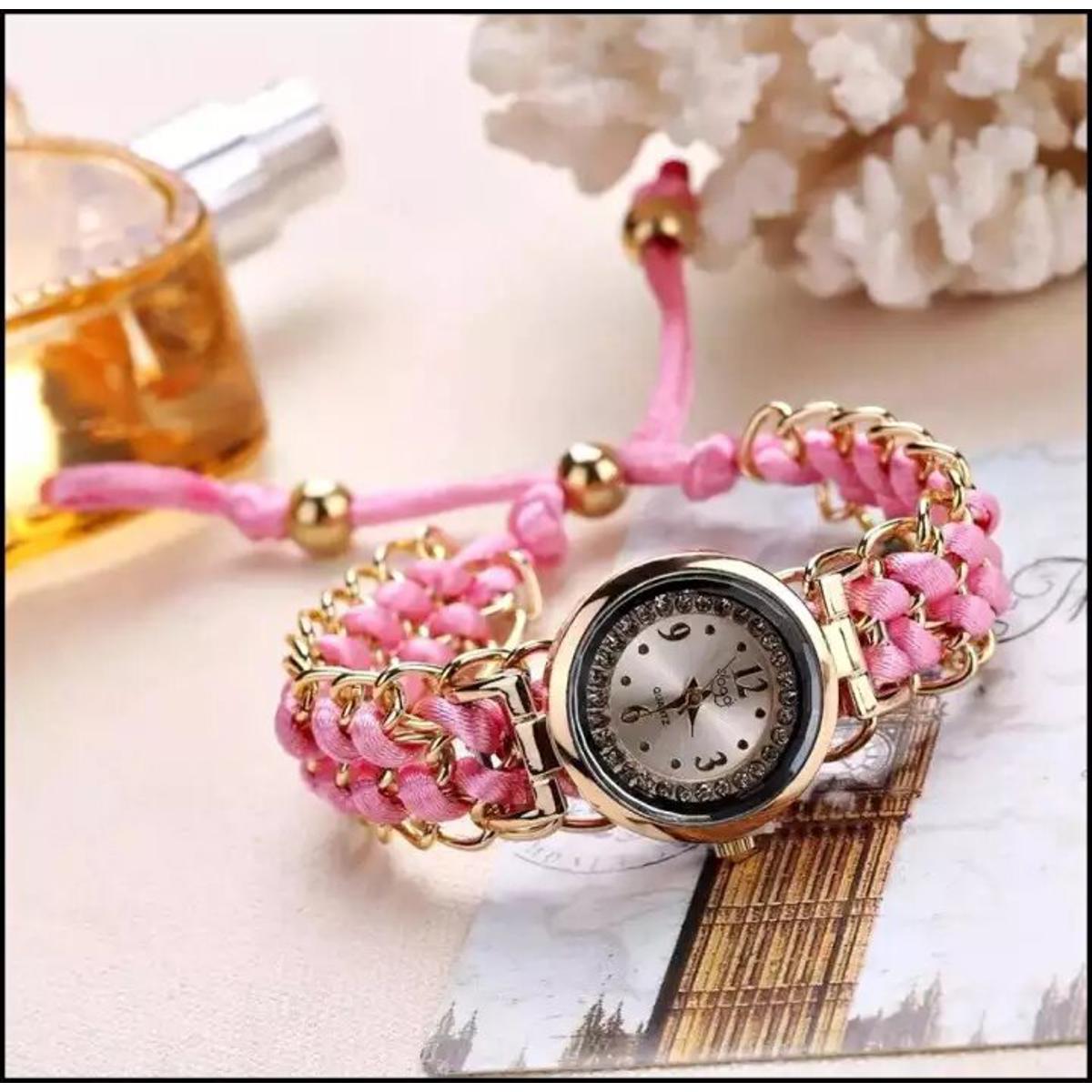 Luxury Stylish Girls Analog Handmade Braided Bracelet Watch Thread Knitted Weaved Strap Women Dress