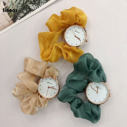 Korean watches for girls Ins Girls Alloy Ribbon Streamer Watch Female Accessories ladies watch Scrunchie Watch For Girls Watches for Girls
