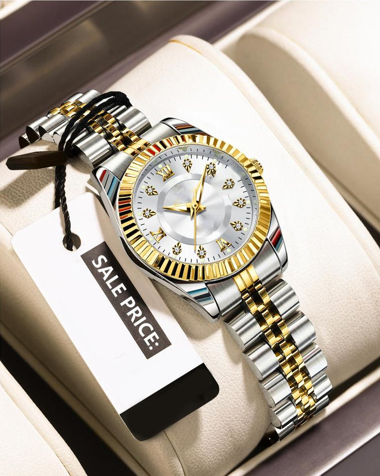 Luxurious Ladies Golden Fashion Watch 100% Imported Quality Classical Collection Fashion Watch for Girl's