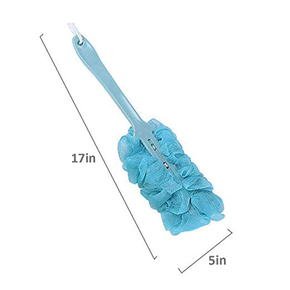 DecorRack Bath Sponge with Handle, Shower Loofah Brush, Back Cleaning Scrubber