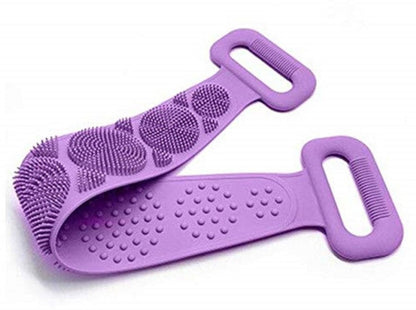 Dealsure Silicone Body Back Scrubber, Double Side Bathing Brush for Skin Deep Cleaning