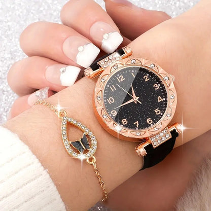 5PCS/Set Luxury Women Watches Rhinestone Fashi5PCS/Set Luxury Women Watches Rhinestone Fashion