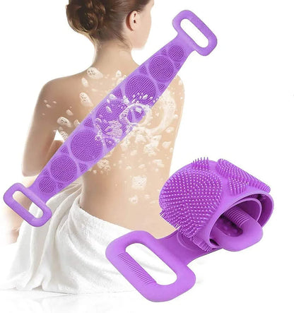 Dealsure Silicone Body Back Scrubber, Double Side Bathing Brush for Skin Deep Cleaning