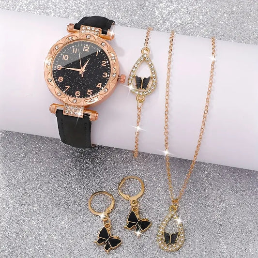 5PCS/Set Luxury Women Watches Rhinestone Fashi5PCS/Set Luxury Women Watches Rhinestone Fashion