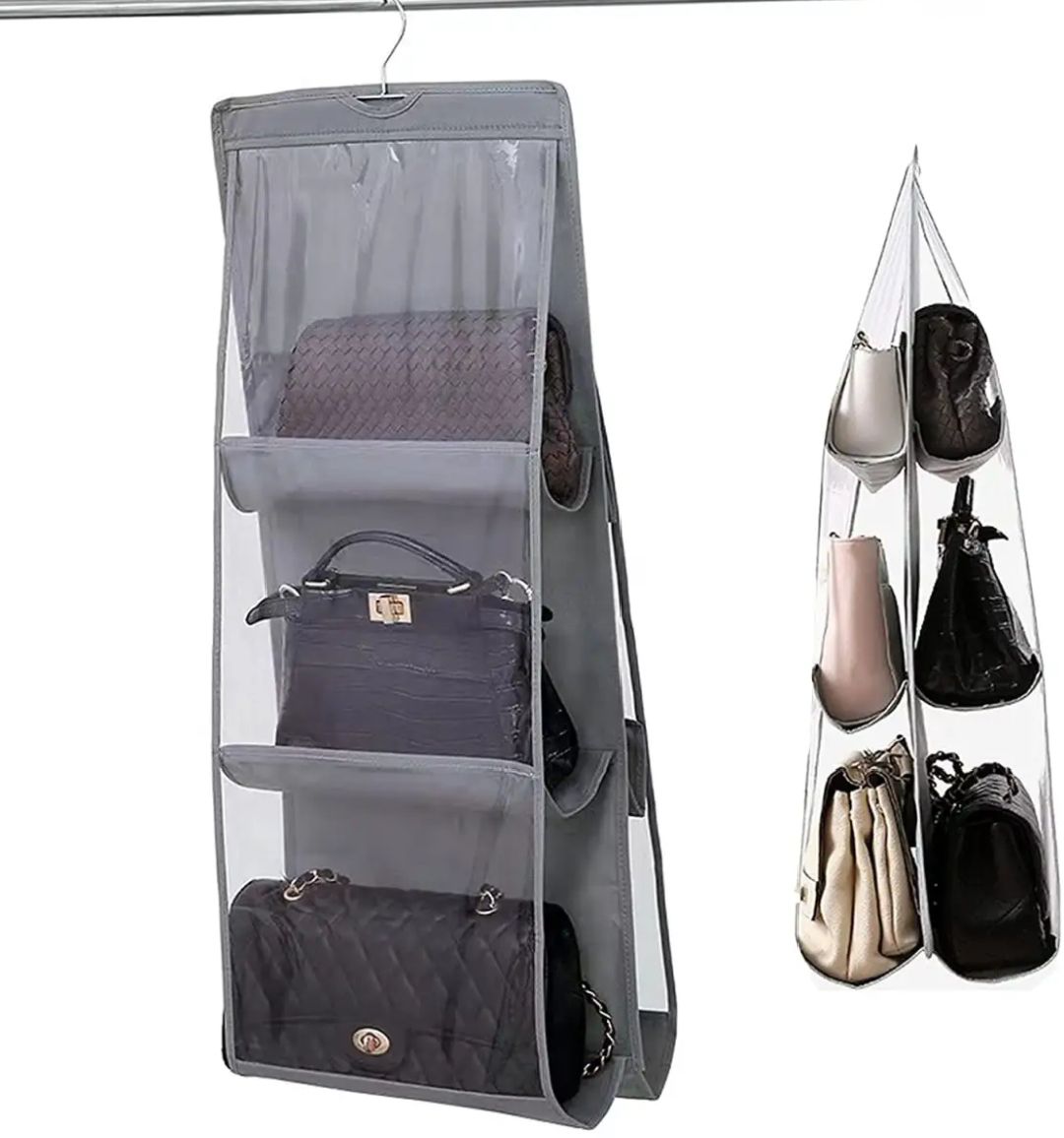 pack of 1 New high qulatiy multipurpose 6 hanging hand bags pocket organizer for bags