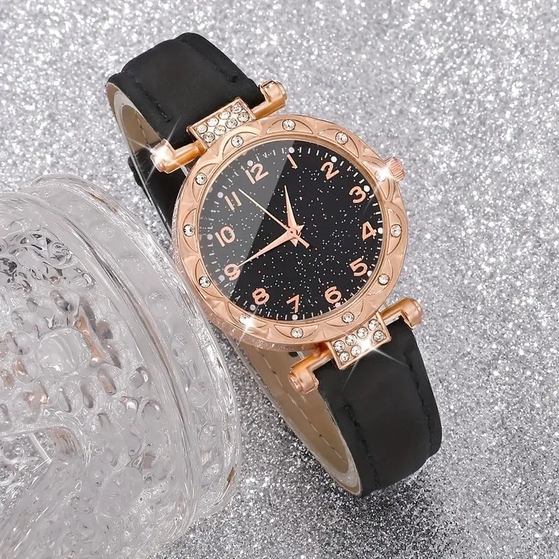 5PCS/Set Luxury Women Watches Rhinestone Fashi5PCS/Set Luxury Women Watches Rhinestone Fashion