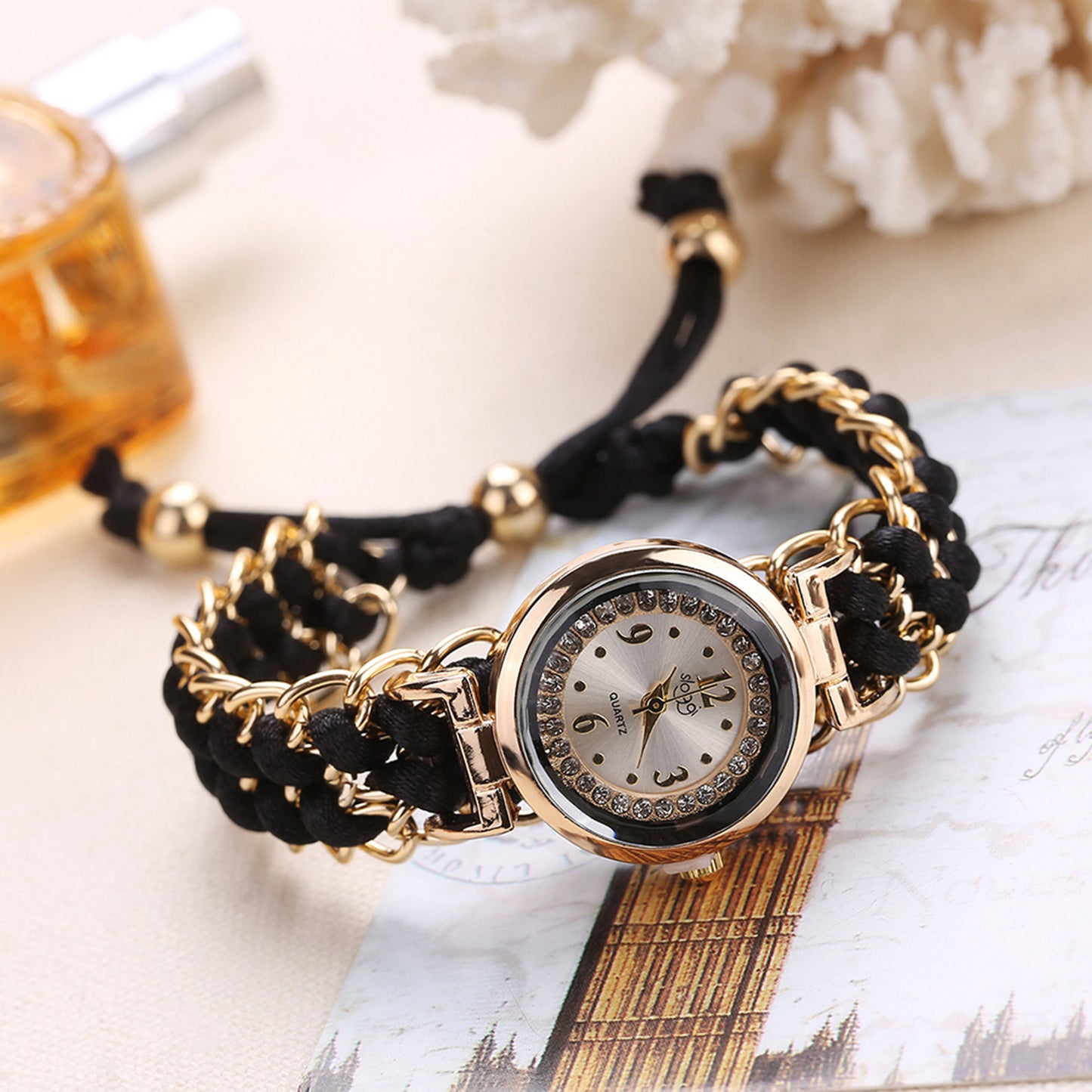 Luxury Stylish Girls Analog Handmade Braided Bracelet Watch Thread Knitted Weaved Strap Women Dress