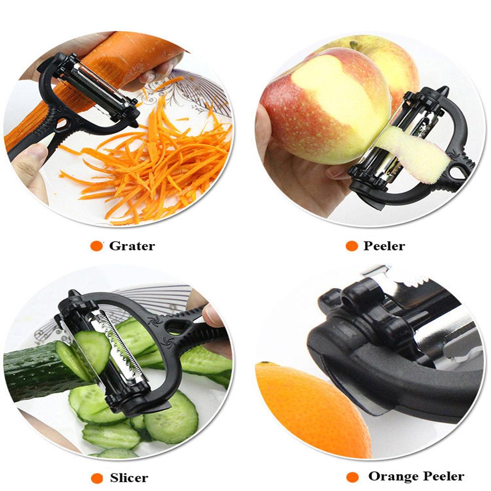 3 in 1 Multi-functional 360 Degree Rotary Potato Peeler Vegetable Cutter Fruit